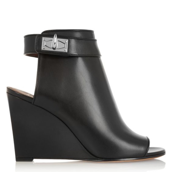 Givenchy Shark Lock Leather Wedges - Picture 1 of 3